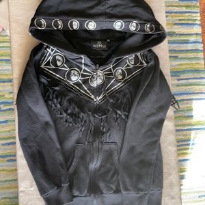 Restyle moon phase fringe hoodie